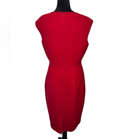 Tahari Sleeveless Shift Wool Blend Dress Red - Picture 5 of 12
